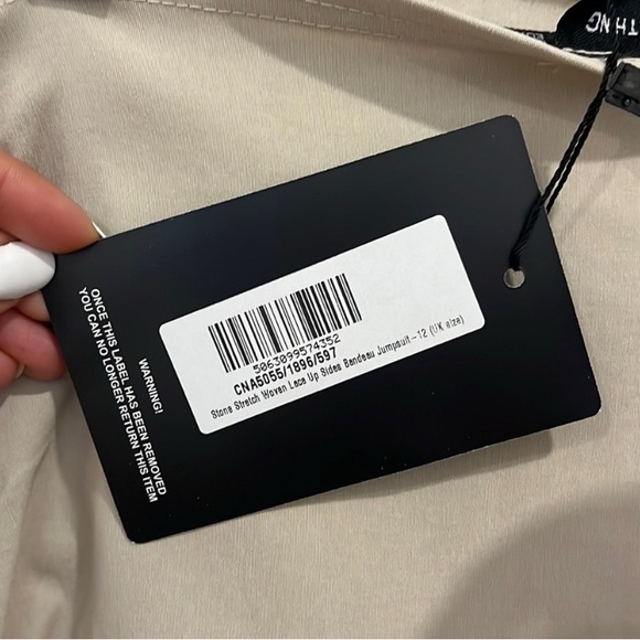 PLT Strapless Cream Slim Jumpsuit Size 8 - Picture 9 of 9